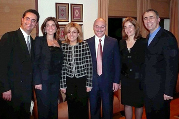 Boston, L to R: Raffi and Nina Festekjian, Mrs. Ghoukassian, President Ghoukassian, Nicole and Jean-Jacques Hajjar