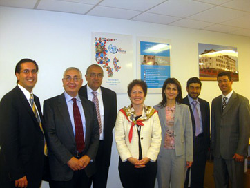 Mary Yovanovitch in the offices of Armenia Fund USA