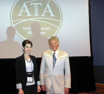 Armenia Fund USA Executive Director Irina Lazarian (left) represents new institutional member HyeBridge Telehealth at the ATA Annual Conference in May 2010.