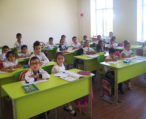 Schoolchildren in Nalbandyan village school.